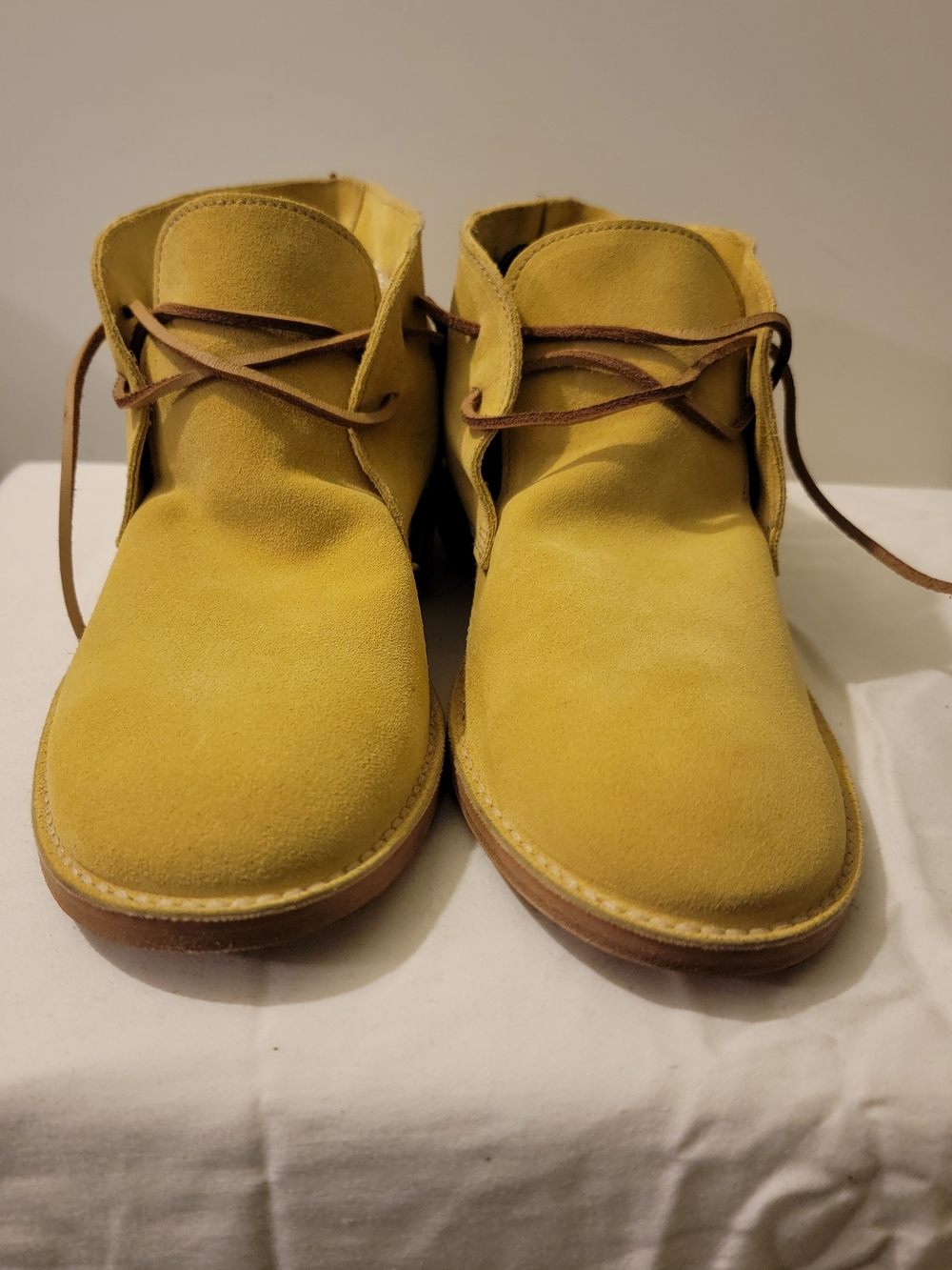 Men's Suede Chukka Boots in Mustard Yellow